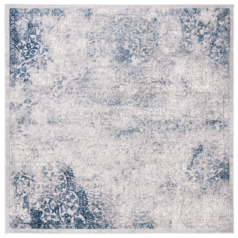 SAFAVIEH Invista Rhona Contemporary Abstract Rug - 6'7" Square - Grey/Blue