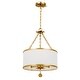 preview thumbnail 2 of 5, Broche 3 Light Antique Gold Chandelier - 14'' W x 20'' H