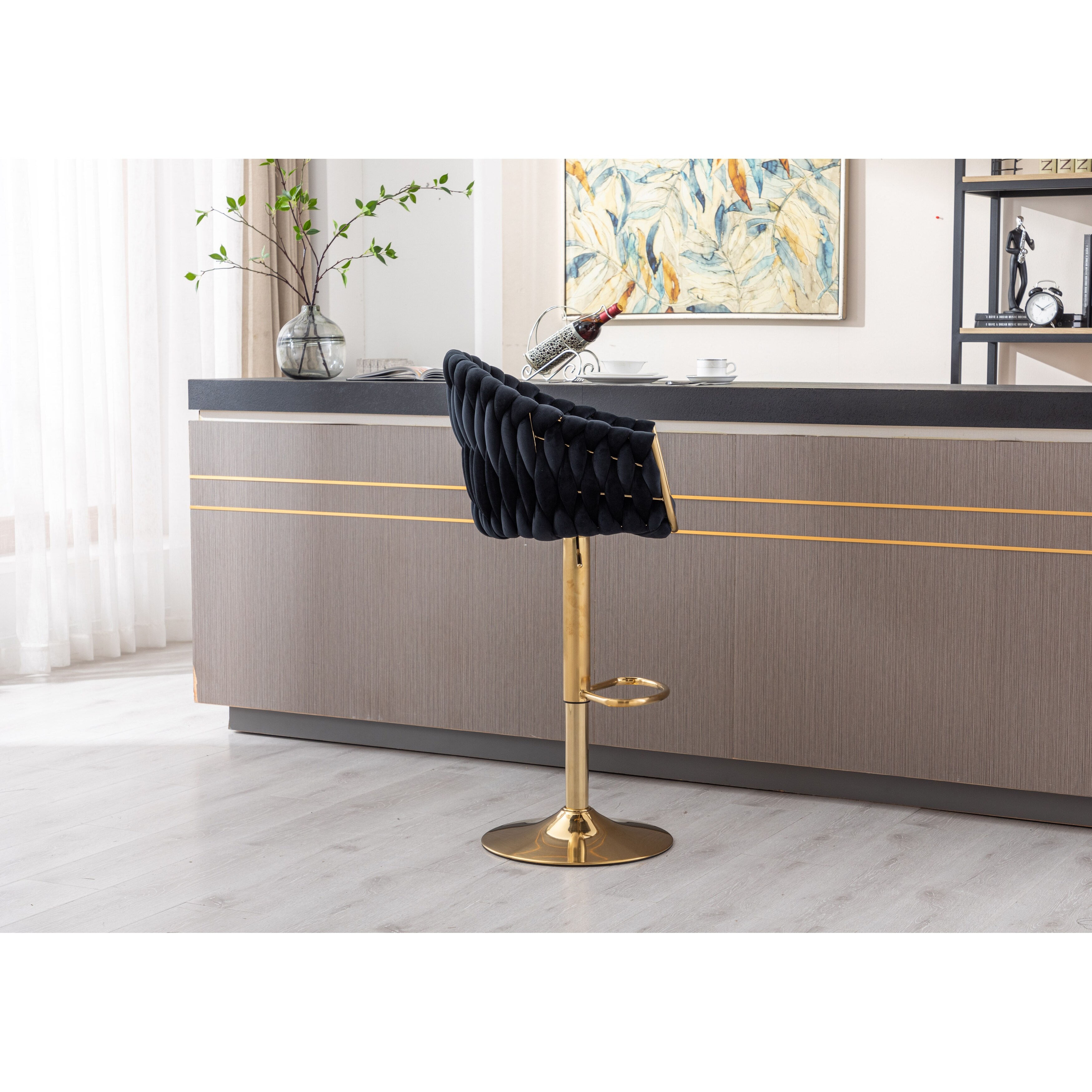 Brass bar stool online with backrest