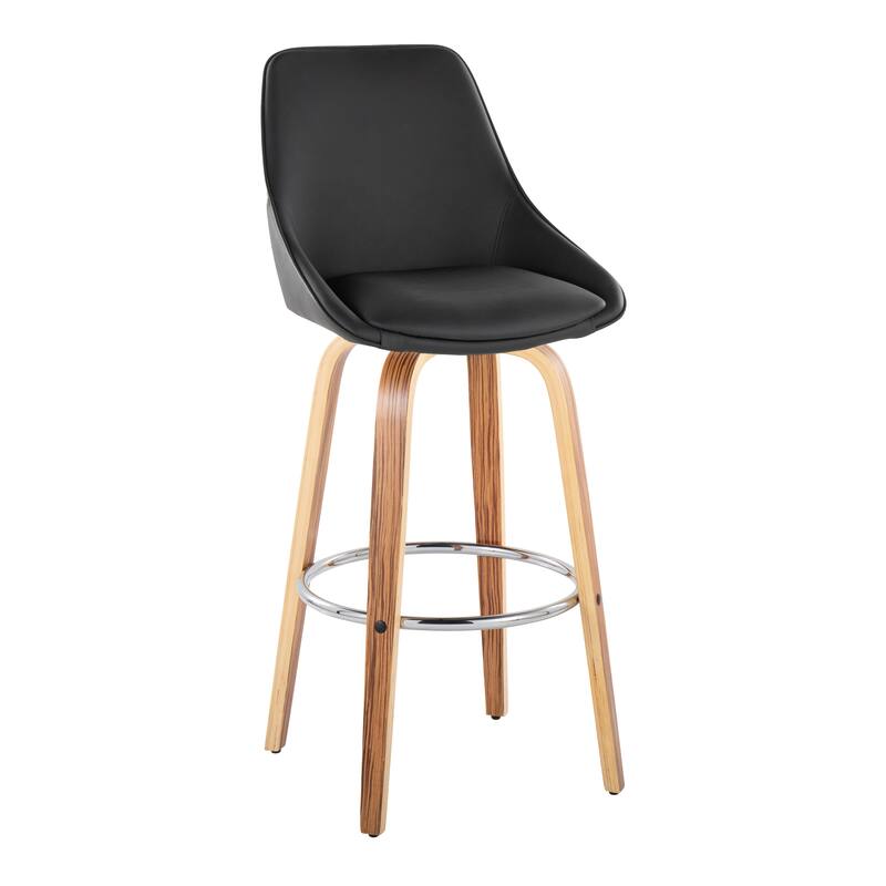 Carson Carrington Alba 30" Fixed-Height Bar Stool with Bent Wood Legs & Round Footrest (Set of 2)