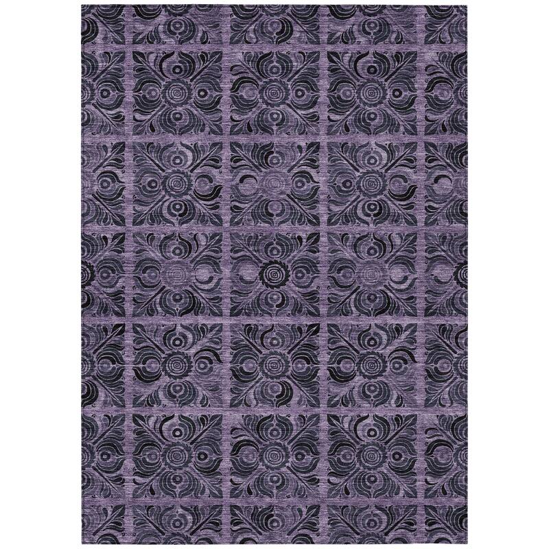 Machine Washable Indoor/ Outdoor Chantille Mosic Rug