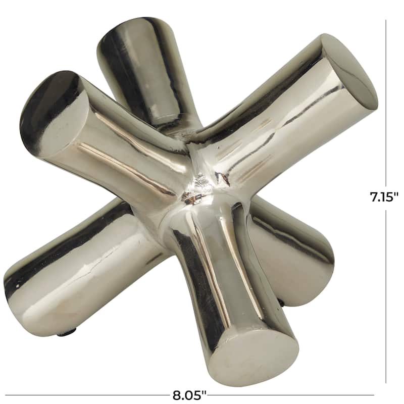Silver Aluminum Metal Jack Abstract Decorative Sculpture