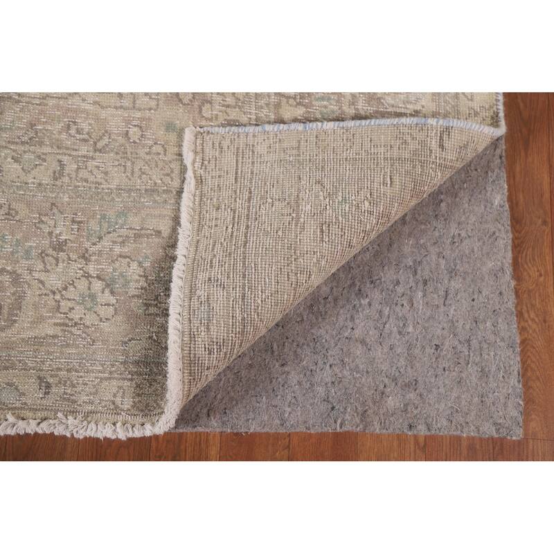 Hand Knotted Oriental 100% Wool Carpet Traditional Floral Beige & Ivories Tabriz Area Rug - 12' 5'' X 9' 8''