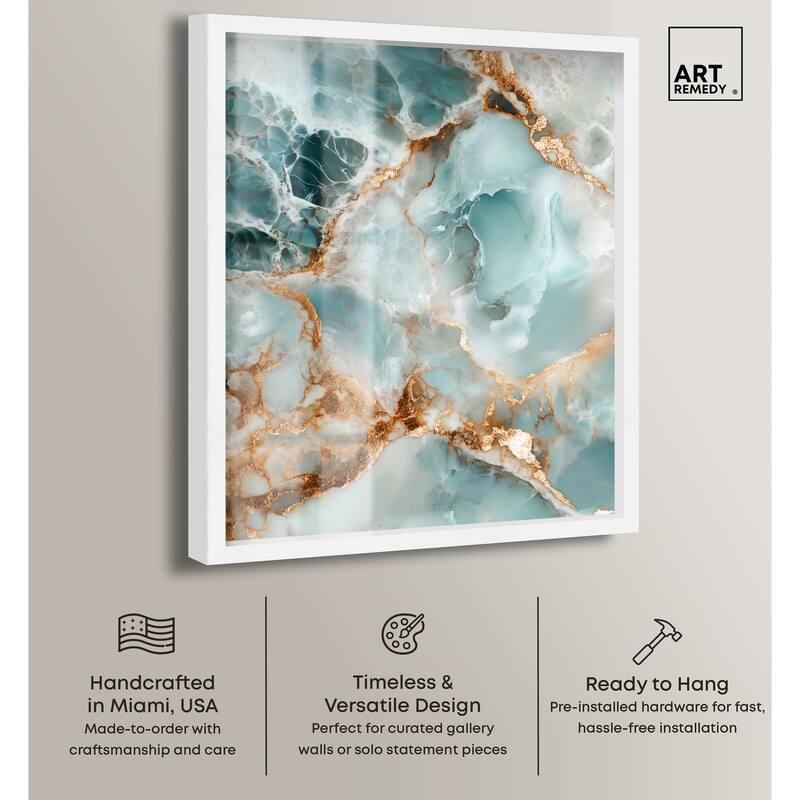 Teal Marble Majesty Shadowbox by Art Remedy
