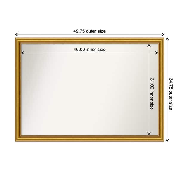 dimension image slide 90 of 139, Townhouse Gold Framed Non-Beveled Custom Wall Mirror, Bathroom Vanity Mirror