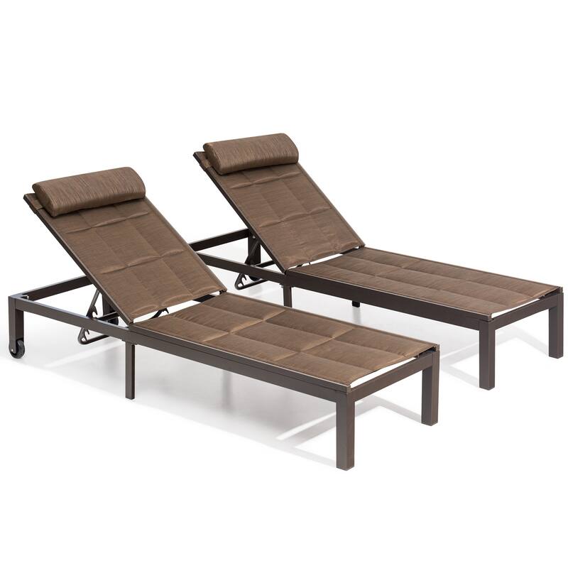 Outdoor Aluminum Chaise Lounge Adjustable Foldable Lounge Chairs