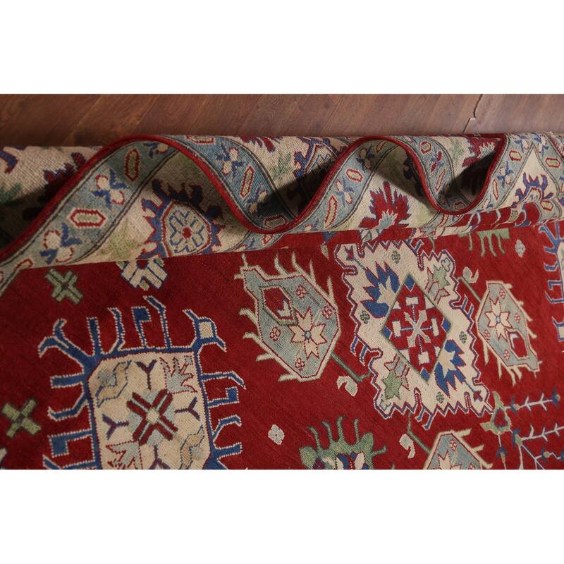Traditional Red Kazak Area Rug Handmade Wool Carpet - 8'2" x 9'10"