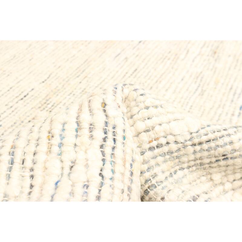 ECARPETGALLERY Braid weave Sienna Cream Wool Rug - 5'0 x 7'8