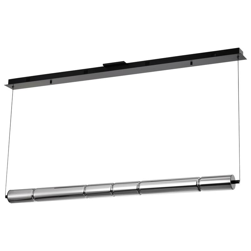 Evander LED 48 Inch Island Pendant Matte Black Finish Smoked Glass - Matte Black