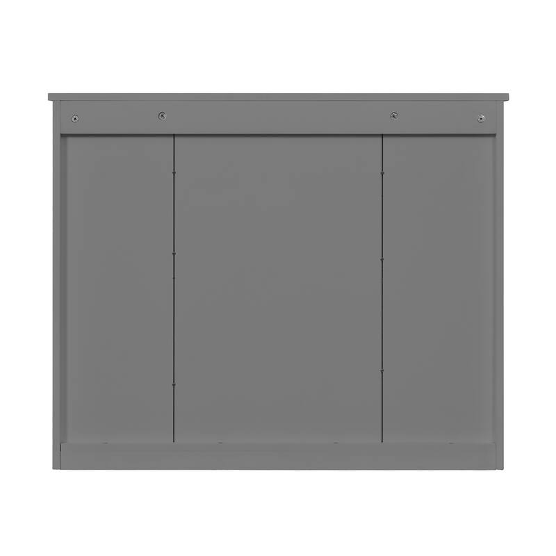 Roomfitters Wall Mounted Medicine Cabinet with Mirror, 4-Tier Storage Organizer Over Toilet Cabinet, Gray