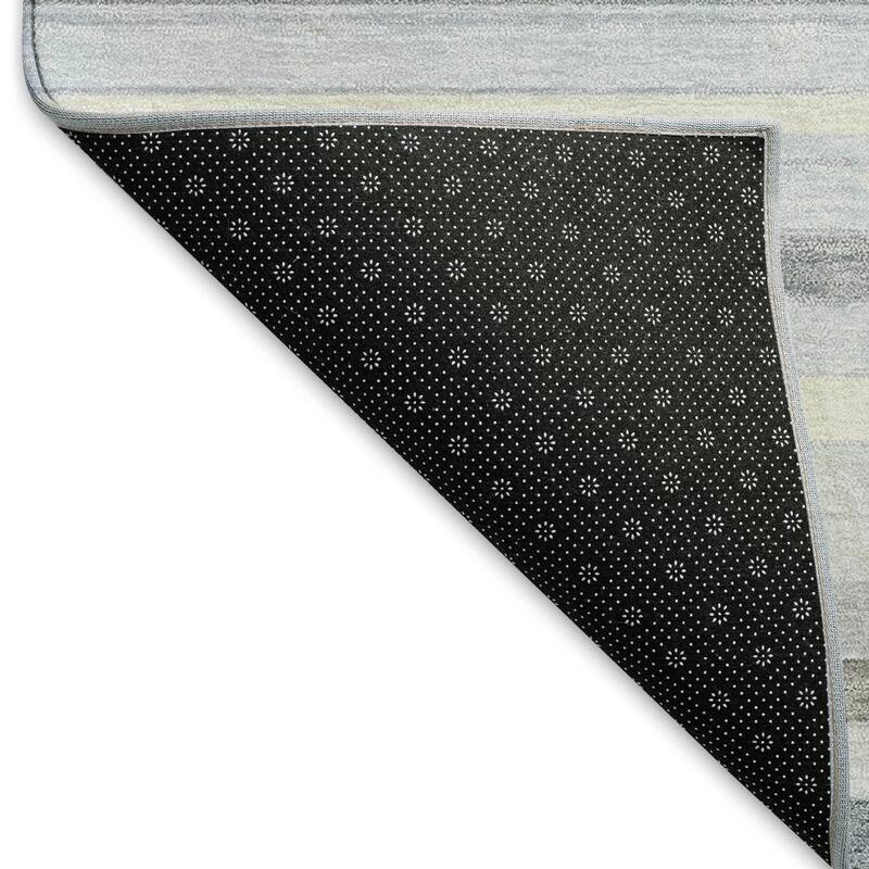 Machine Washable Indoor/ Outdoor Modern Stripes Chantille Rug