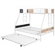 preview thumbnail 9 of 7, Twin-Over-Full Space saving Bunk Bed with Trundle and Full Length Guard Rails,Built-in Ladders