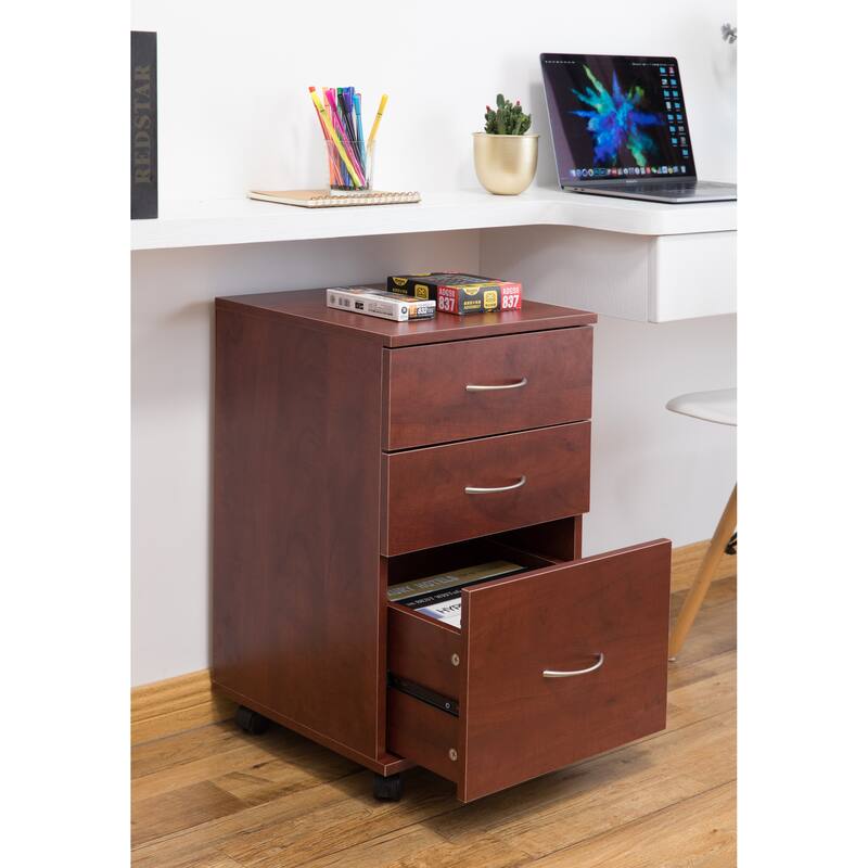 Mobile File Organizer Cabinet with 3 Drawers and Rolling Casters - Perfect for Home Office and Workspace - Fits Under Desk