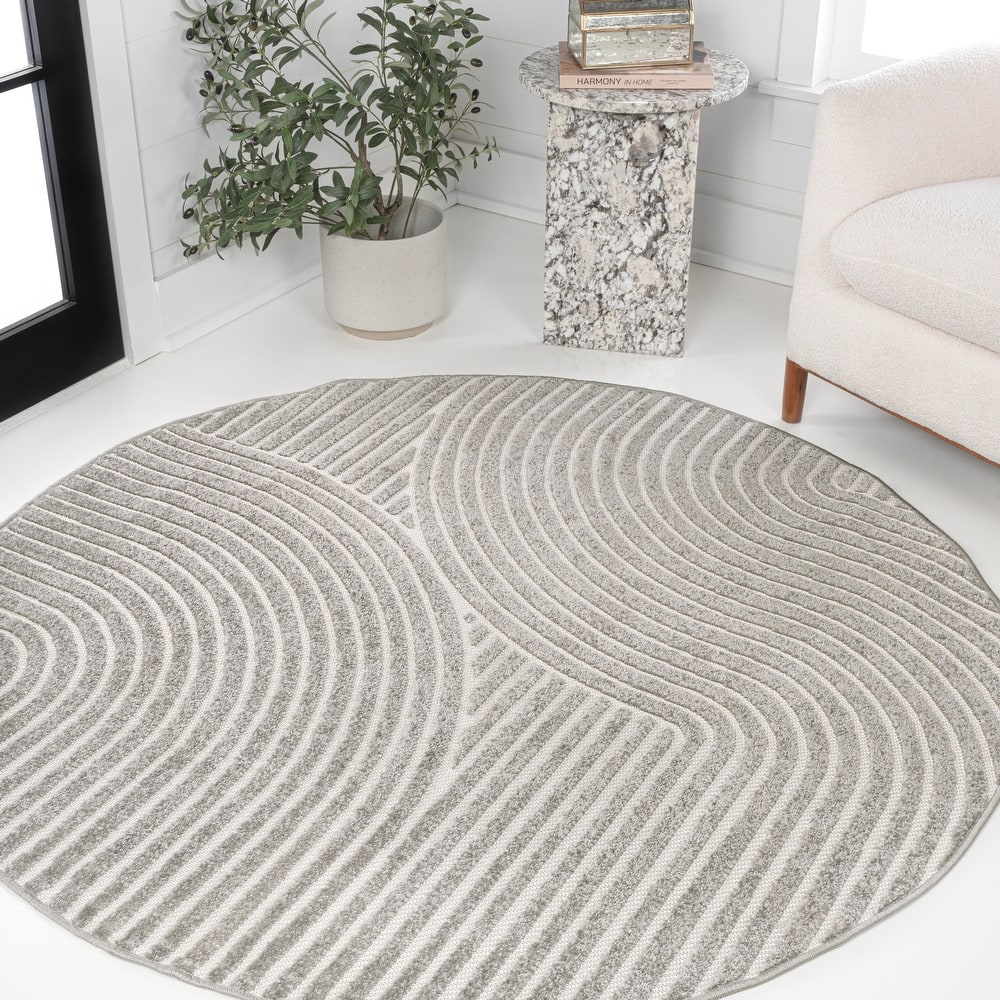 JONATHAN Y Odense Minimalist Curve Geometric Gray/Ivory Area Rug