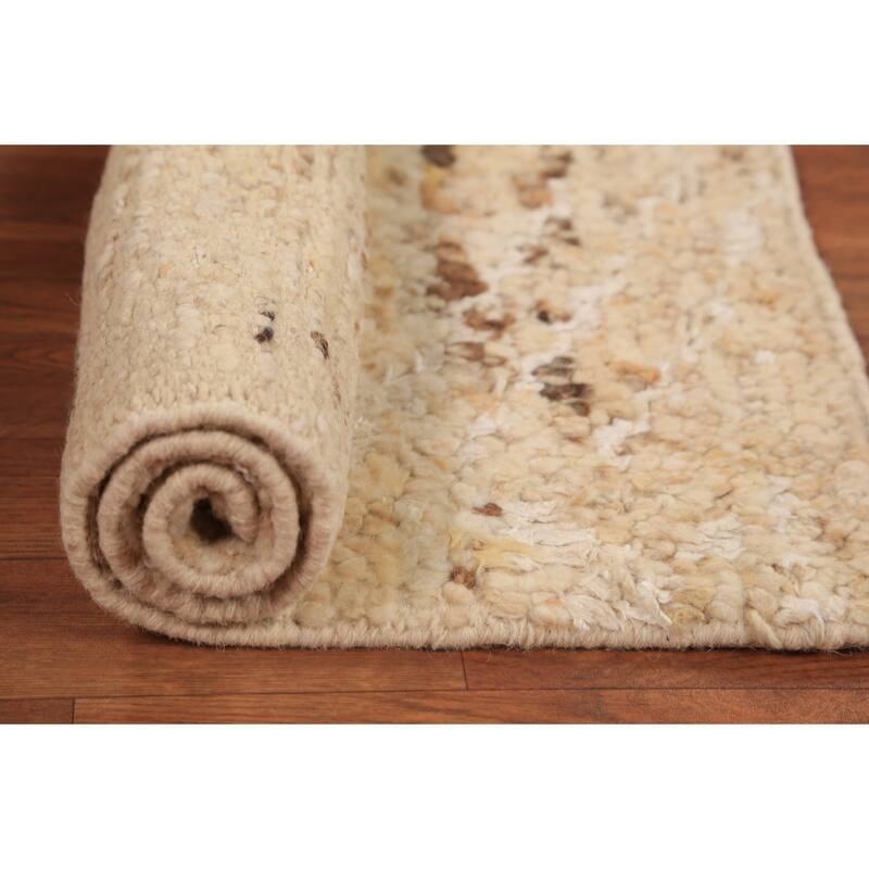 Abstract Moroccan Indian Foyer Rug Hand-Knotted Wool Carpet - 2'0"x 3'0"