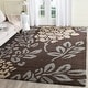preview thumbnail 3 of 41, SAFAVIEH Florida Shag Seeta Floral Area 1.2-inch Thick Rug 8' x 10' - Dark Brown/Grey - Rectangle