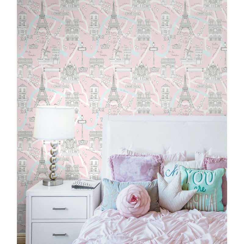 NextWall Paris Scene Peel and Stick Wallpaper