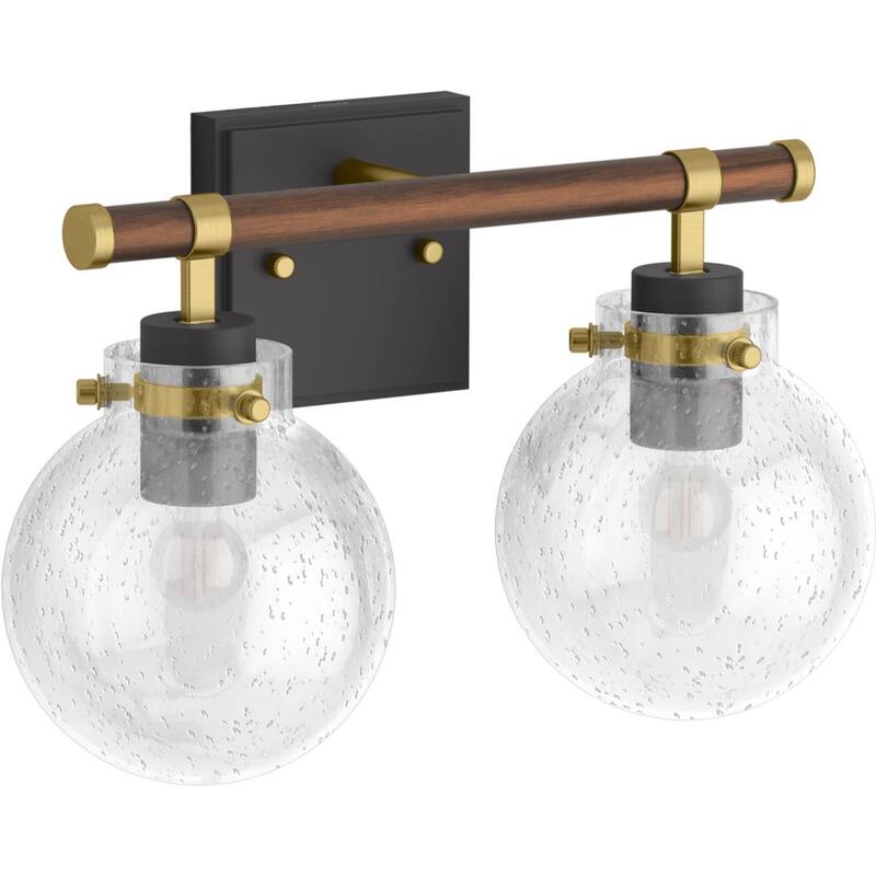 Kohler Lighting 38413-SC02 Holt 2 Light 10" Tall Wall Sconce - Matte Black / Brushed Modern Brass