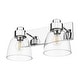 preview thumbnail 8 of 9, Golden Lighting 9314-BA2 CLR Remy 2 Light 17" Wide Vanity Light