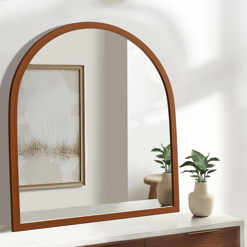 Wall Mirror Arched Mirror with Solid Wood Frame (Set Of 2) - 35*31