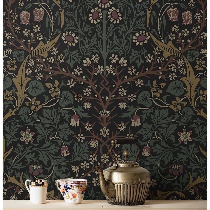 Seabrook Designs Victorian Garden Floral Prepasted Wallpaper