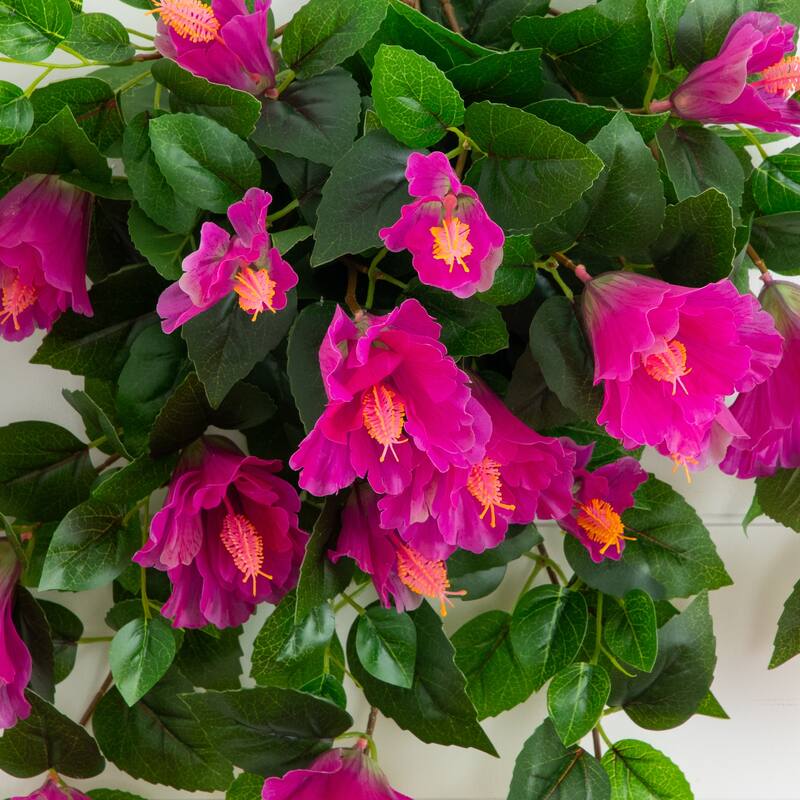 24-in UV Resistant Artificial Hibiscus Hanging Plant - Set of 2