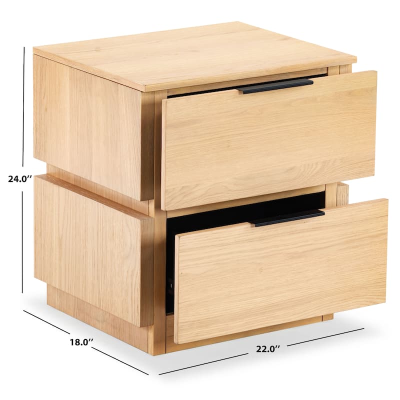 SAFAVIEH Couture Titus 2 Drawer Stacked Nightstand