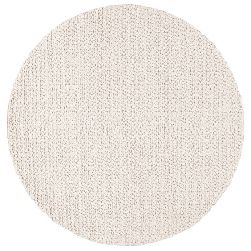 SAFAVIEH Hand-Loomed Natura Cliona Transitional Wool Rug - 6' Round - Ivory