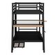 preview thumbnail 9 of 21, Metal Bunk Bed with Built-in Desk, Light and 2 Drawers