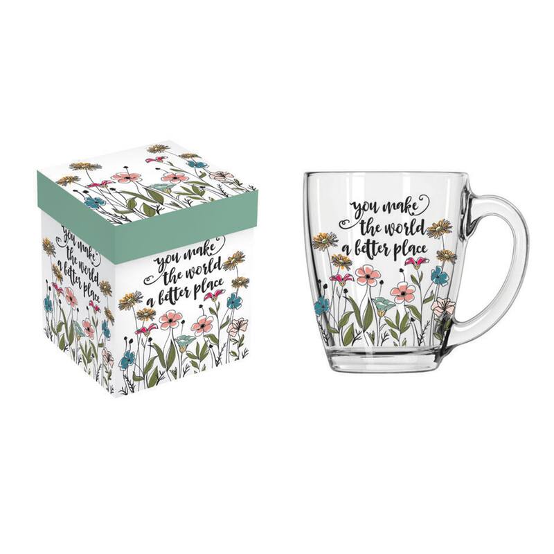 10oz Glass Cup w/ Gift Box, You Make The World A Better Place