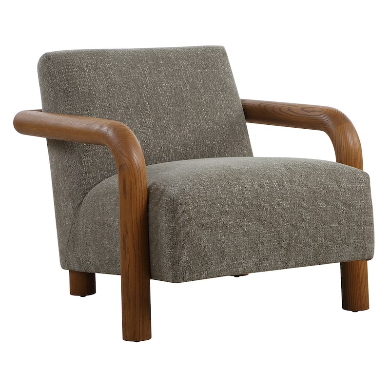 Curved Frame with Floating Seat Accent Chair - 35.5" - Brown