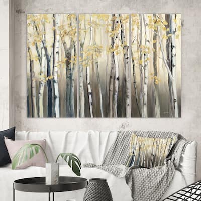 Porch & Den Golden Birch Forest I" Canvas Wall Art
