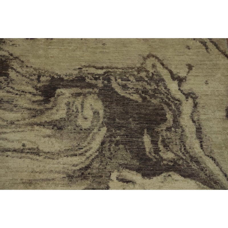 Hand Knotted Oriental 100% Wool Carpet Modern Abstract Beige & Ivories Modern Area Rug - 6' 4'' X 4' 9''