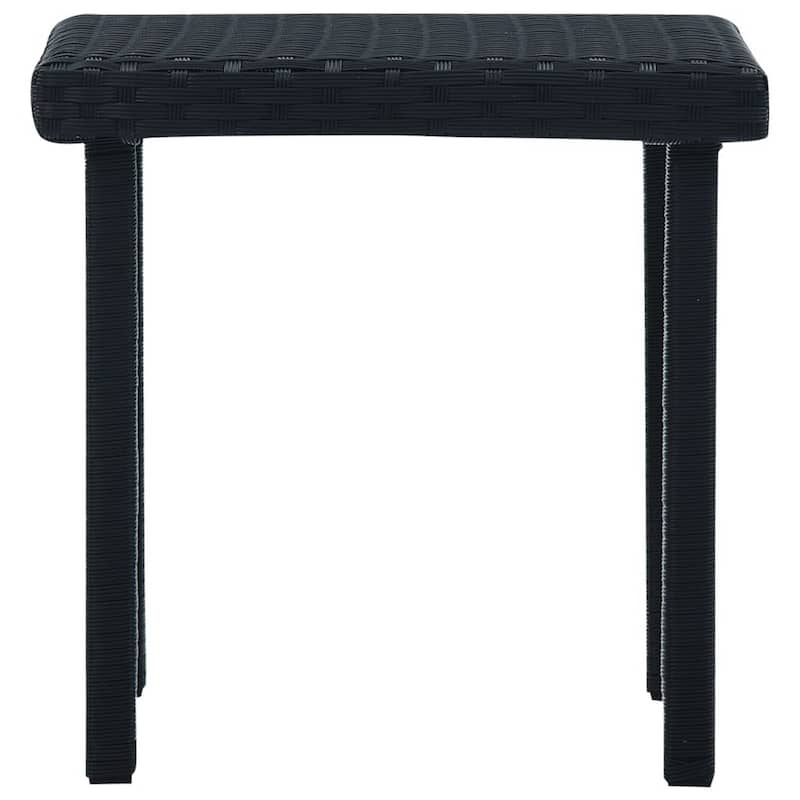 15.7 in. Black Square Wicker End Table, Sturdy Build End Side Table for Living Rooms