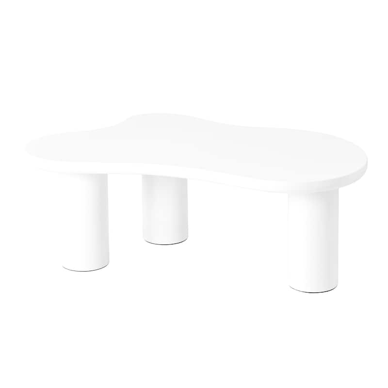 Unique Center Table Coffee Table, White Cloud Shaped End Table Decorative Table Sofa Table for Living Room