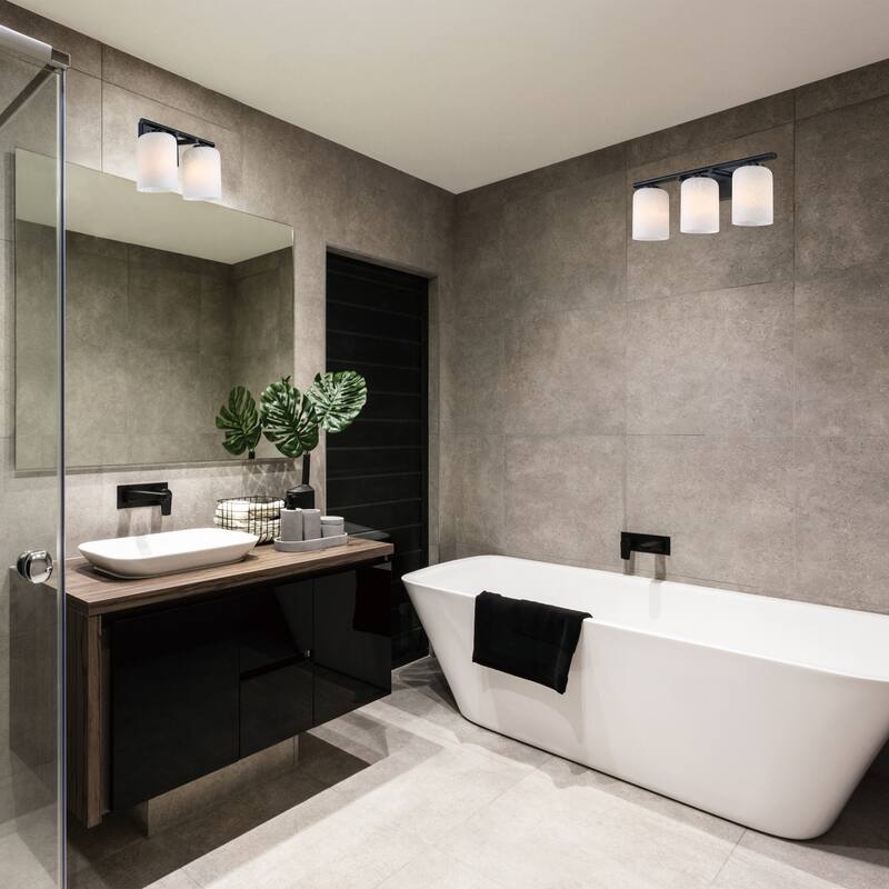 Bluestone Ridge 16 in. 2-Light Matte Black Vanity Wall Light for Bathrooms - 5
