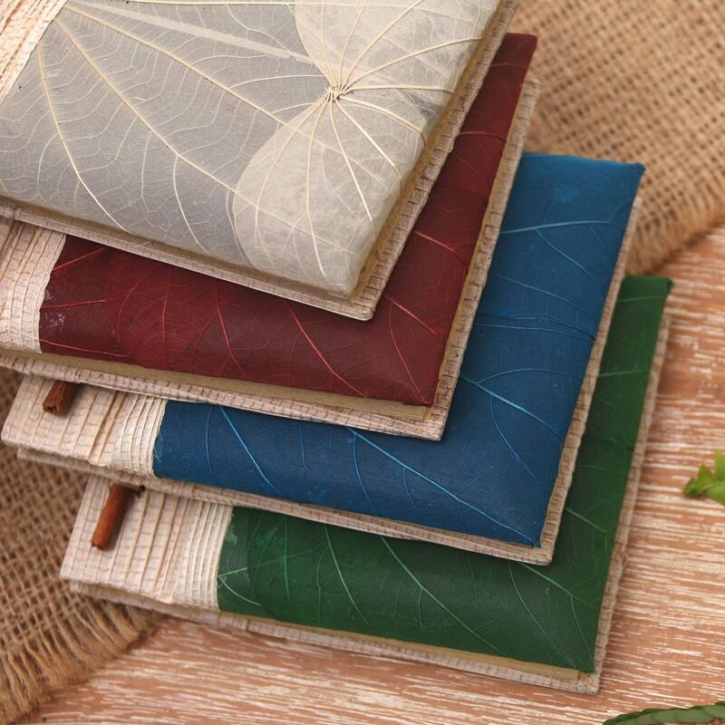 Novica Handmade Doodle A Day Natural Fiber Journals (Set Of 4)