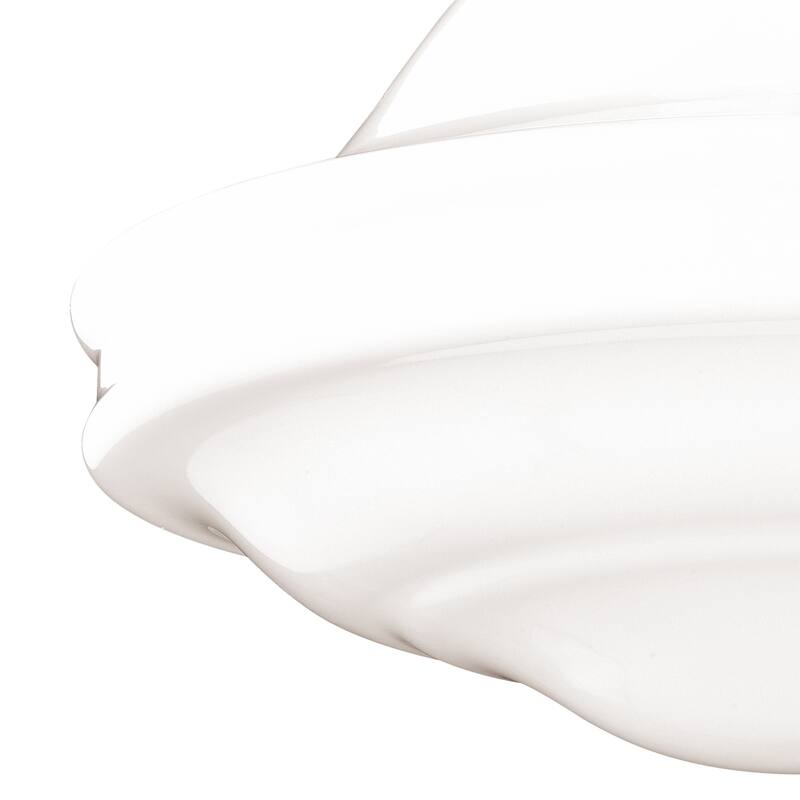Semi Flush Mount Ceiling Light - Satin Nickel Finish, White Glass Shade - Modern Farmhouse Lighting - 11.75