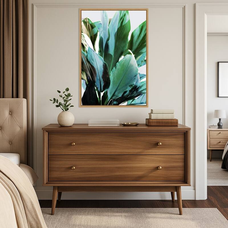 Green Leaves No. 1 by Gemma Bardot (23 x 33 in.), Framed Canvas Wall Art Print