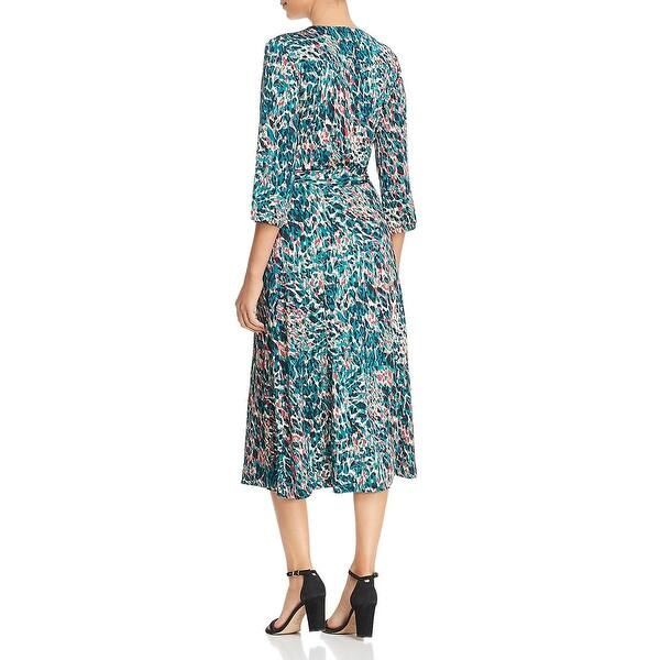 Shop Basler Womens Plus Wrap Dress Printed Faux Wrap Green