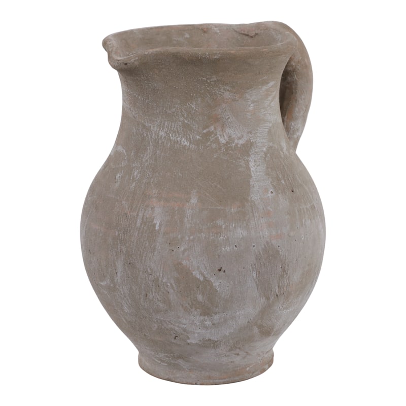 Rustic Pottery Table Jug Vase with Handles - 8"