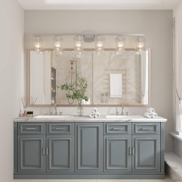 Amboise 6-light Modern Bathroom Vanity Light with Art Glass - N/A