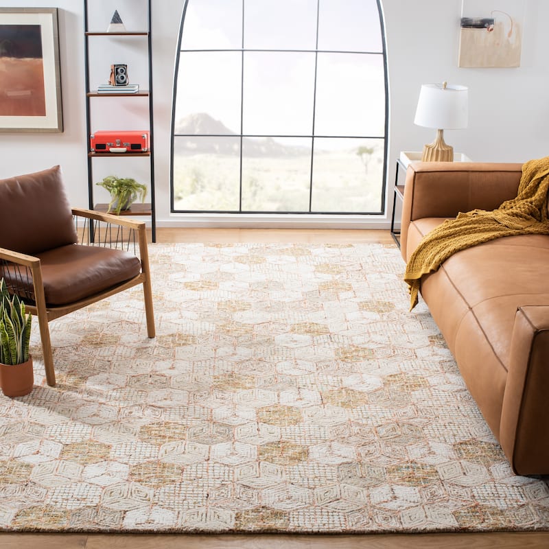 SAFAVIEH Handmade Soho Somer Wool Rug - 6' Square - Beige/Taupe