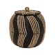 preview thumbnail 1 of 7, Hand-Woven Rattan Basket with Lid Black