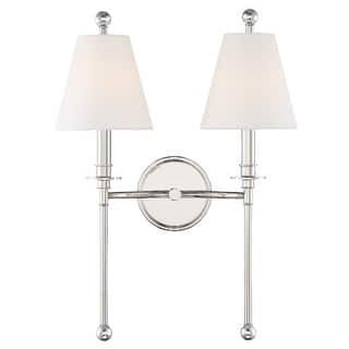 Riverdale 2 Light Polished Nickel Wall Mount - 15'' W x 14.5'' H x 7'' D