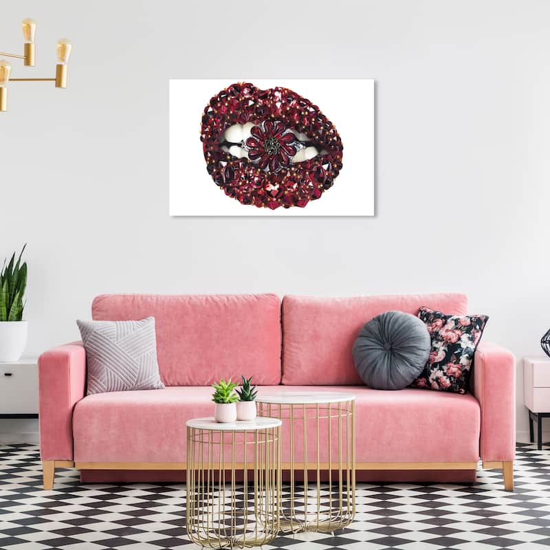 Wynwood Studio Canvas Fashion and Glam Red Lips Red and Dark Red Glam Wall Art Canvas Print - 24 x 36