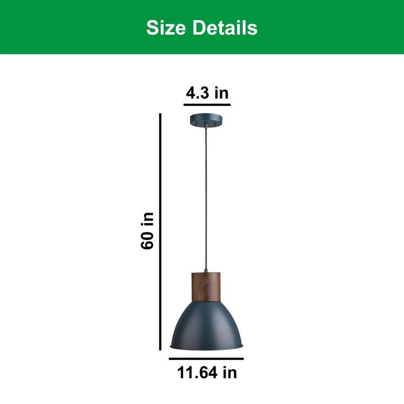 11.6” Kitchen light fixture blue hanging light matel pendant for light