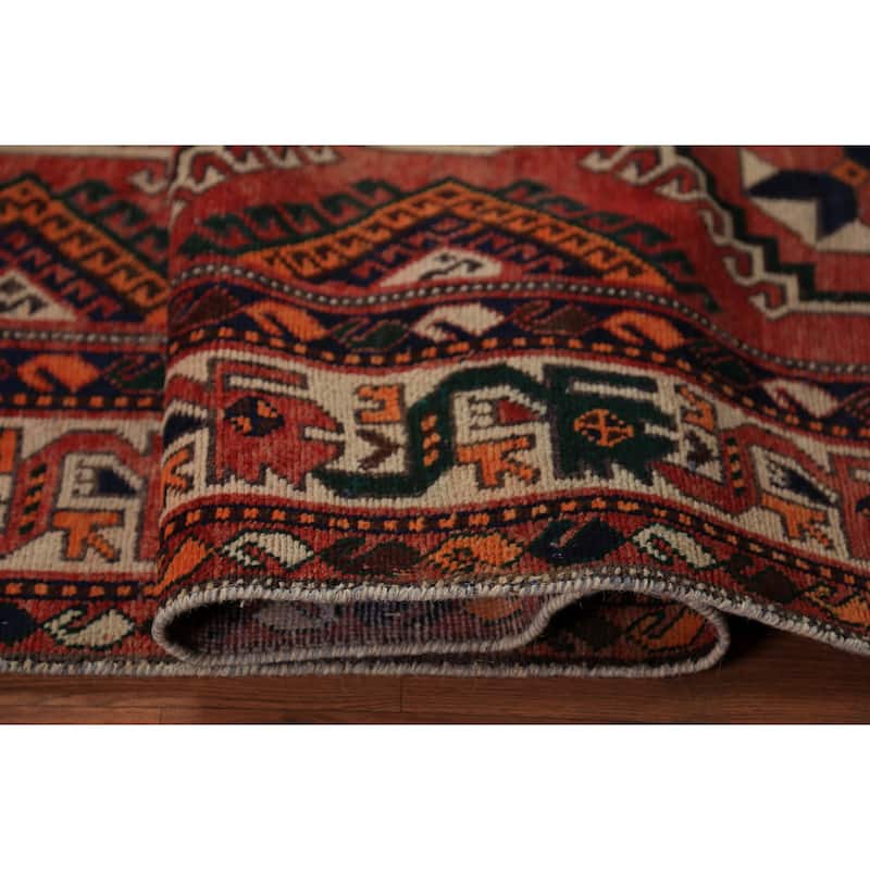 All-Over Geometric Bakhtiari Persian Area Rug Handmade Wool Carpet - 5'0"x 10'9"