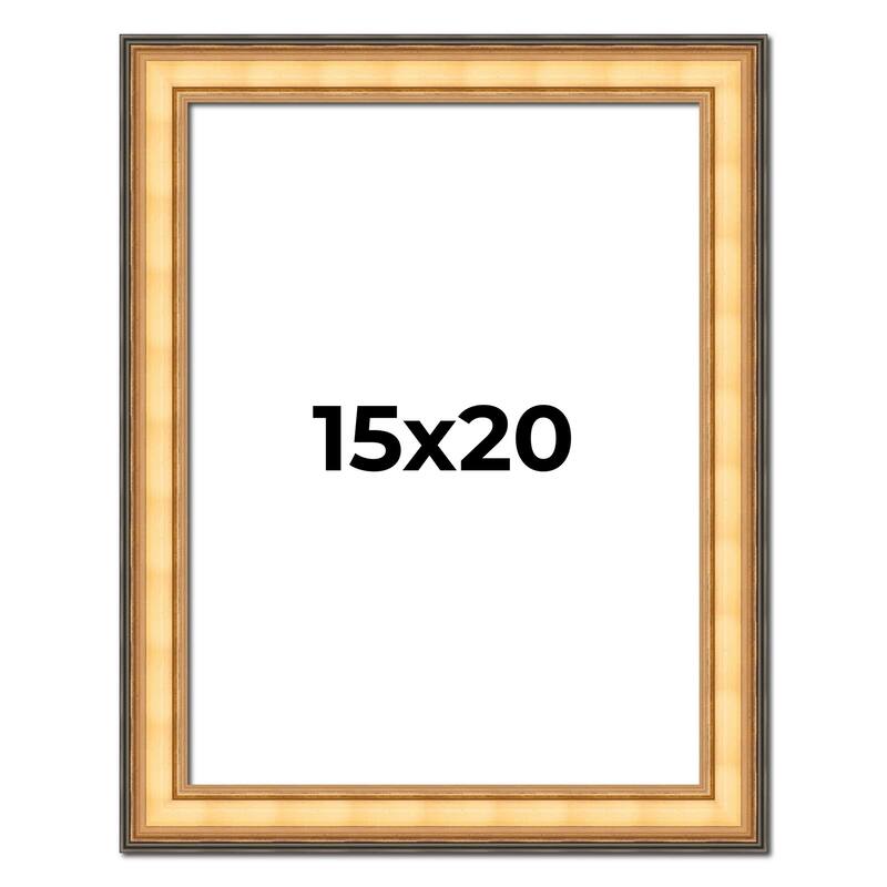 15x20 Frame Gold Plein Aire Solid Wood Picture Frame Width 2 Inches |