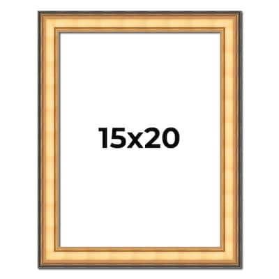 15x20 Frame Gold Plein Aire Solid Wood Picture Frame Width 2 Inches |